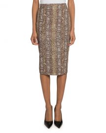 Victoria Beckham Snake-Jacquard Pencil Skirt at Neiman Marcus