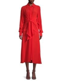 Victoria Beckham Tie-Waist Silk Shirtdress on SALE at Saks Off 5th