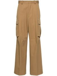 Victoria Beckham Twill Straight Cargo Pants Brown at Farfetch