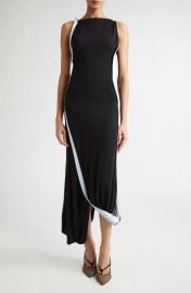 Victoria Beckham Twist Double Layer Sleeveless Jersey Dress at Nordstrom