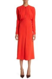 Victoria Beckham Updated Dolman Long Sleeve Fluid Cady Midi Dress at Nordstrom