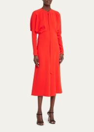 Victoria Beckham Updated Dolman-Sleeve Midi Dress Red - at Bergdorf Goodman