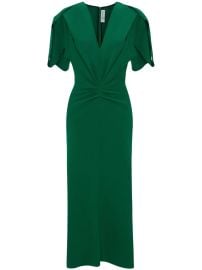 Victoria Beckham V-neck Gathered Midi Dress - at Farfetch