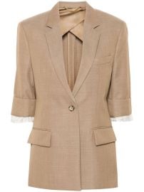 Victoria Beckham Virgin Wool Jacket Brown at Farfetch