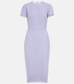 Victoria Beckham Wool Blend Cr pe Midi Dress in Lavender at Mytheresa