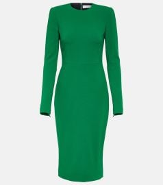 Victoria Beckham Wool blend crepe midi dress at Mytheresa