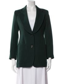 Victoria Beckham Wool twill blazer green at The Real Real