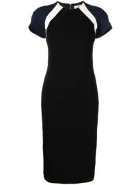 Victoria Beckham colour-block Panelled Midi Dress - at Farfetch