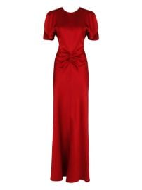 Victoria Beckham gathered-front short-sleeve Dress Red at Farfetch