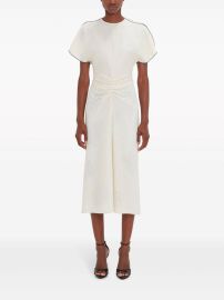 Victoria Beckham gathered-waist Midi Dress - Farfetch at Farfetch