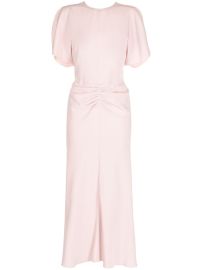 Victoria Beckham gathered-waist slit-sleeve Flared Dress - at Farfetch