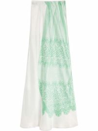 Victoria Beckham lace-print Maxi Slip Skirt - at Farfetch