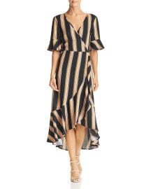 Victoria Herringbone Stripe Wrap Dress at Bloomingdales