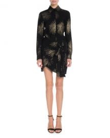 Victoria Victoria Beckham Long-Sleeve Shimmer Firework-Embroidered Shirt at Neiman Marcus