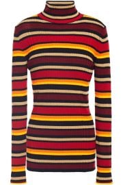 Victoria Victoria Beckham Striped ribbed wool bend turtleneck sweater at The Outnet