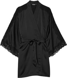 Victorias Secret Lace Inset Robe in Lipstick at Victorias Secret