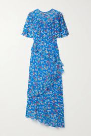 Vida Floral-Print Silk Georgette Midi Dress by Saloni at Net A Porter