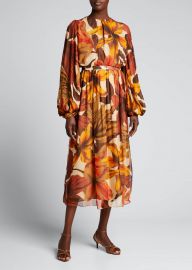 Vida Mia Floral-Print Viscose Crepe A-Line Dress at Bergdorf Goodman