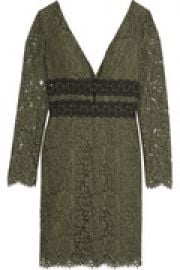 Viera macram   lace-paneled guipure lace dress at The Outnet