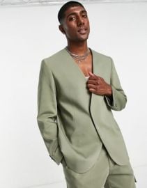 Viggo viera technical suit blazer in khaki at ASOS