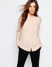 Vila  Vila Lace Insert Blouse at Asos