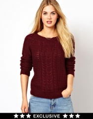 Vila  Vila Swirl Cable Knit Sweater at Asos