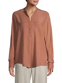 Vince - Dot Jacquard Popover Silk Blouse at Saks Off 5th