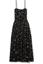 Vince - Floral-print crinkled-crepe midi dress at Net A Porter