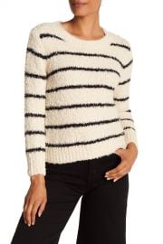 Vince   Fuzzy Striped Crew Neck Sweater   Nordstrom Rack at Nordstrom Rack