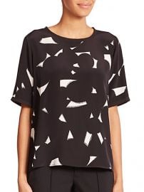 Vince - Geometric-Print Silk Tee at Saks Fifth Avenue