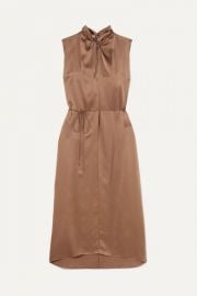 Vince - Knotted silk-satin dress at Net A Porter