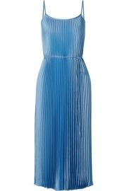 Vince - Pleated satin midi dress at Net A Porter