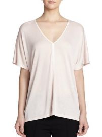 Vince - Slub V-Neck Tee in Buff at Saks Fifth Avenue