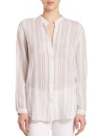 Vince - Split Striped Button Shirt at Saks Off 5th