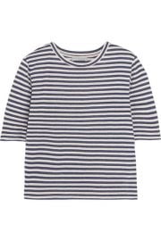 Vince   Striped silk-blend jersey T-shirt at Net A Porter