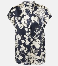 Vince Arboretum Floral Silk Top at Mytheresa