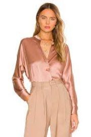 Vince Band Collar Blouse at Revolve