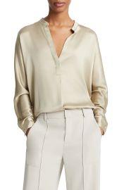 Vince Band Collar Popover Shirt at Nordstrom