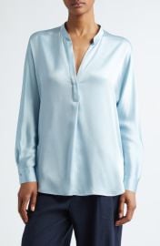 Vince Band Collar Popover Shirt at Nordstrom