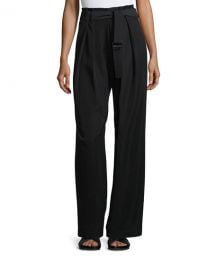 Vince Belted Wide-Leg Pants at Neiman Marcus