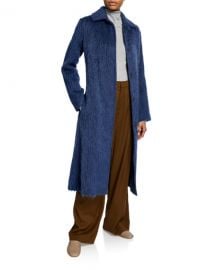 Vince Belted Wool-Blend Slim Coat at Neiman Marcus