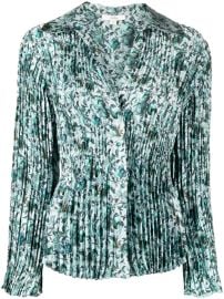 Vince Berry Blooms Pleated Shirt Green TH at Farfetch