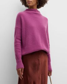 Vince Boiled Cashmere Funnel Neck Pullover in Dewberry at Neiman Marcus