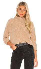 Vince Boiled Funnel Neck Pullover in Heather Desert Clay from Revolve com at Revolve