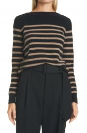 Vince Breton Boat Neck Stripe Cashmere Sweater   Nordstrom at Nordstrom