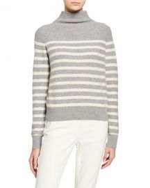 Vince Breton Stripe Cashmere Turtleneck Sweater at Neiman Marcus