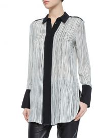 Vince CS WAVY STRIPE PRINT BLOUSE   Neiman Marcus at Neiman Marcus