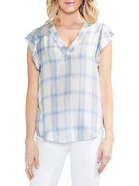 Vince Camuto - Sapphire Bloom Tartan Blouse at Saks Off 5th