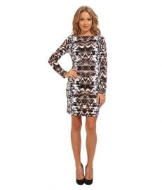 Vince Camuto 34 Sleeve Printed Ponte T-Body Dress Print at 6pm