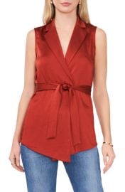 Vince Camuto Belted Satin Vest at Nordstrom